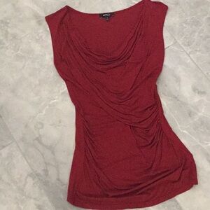 Elegant Red Drape Top